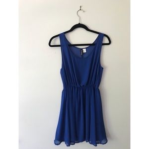 Blue Scoop Neck Dress